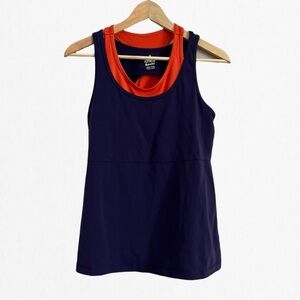 ROOTS Women’s Athletic Top Purple and Orange Attached Sports Bra Large